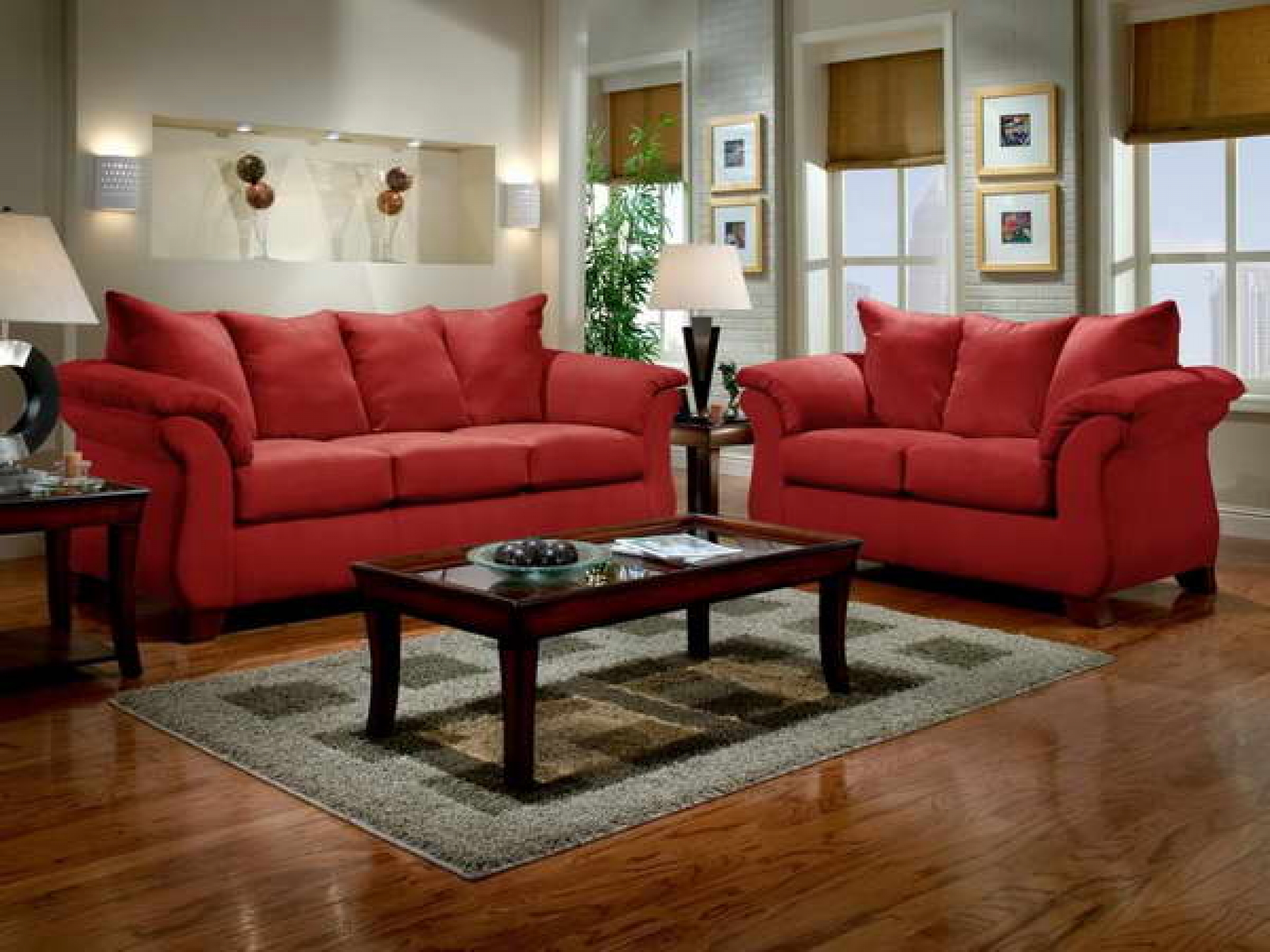 living room sets red