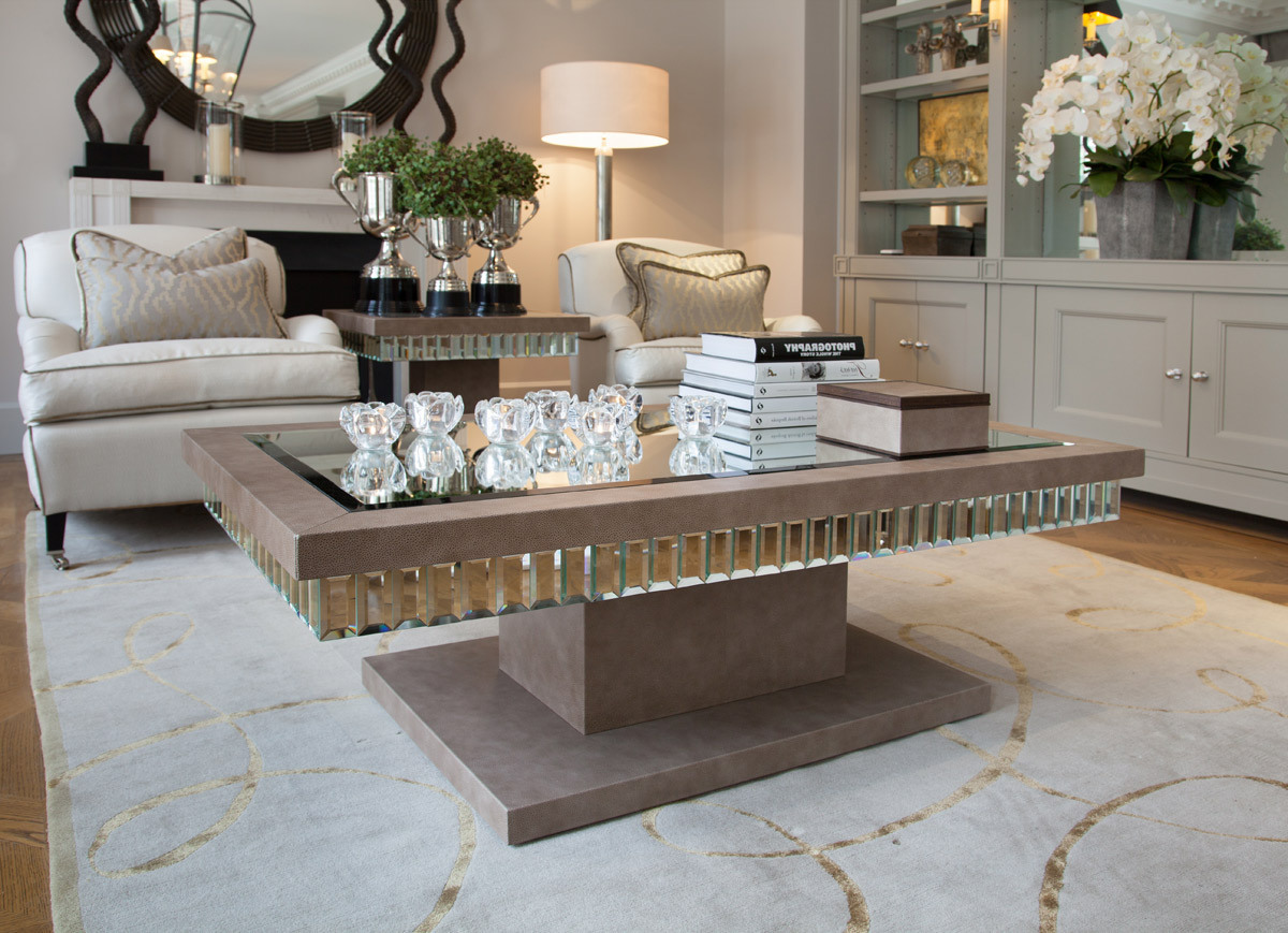 Mirrored Coffee Table Tray | Roy Home Design