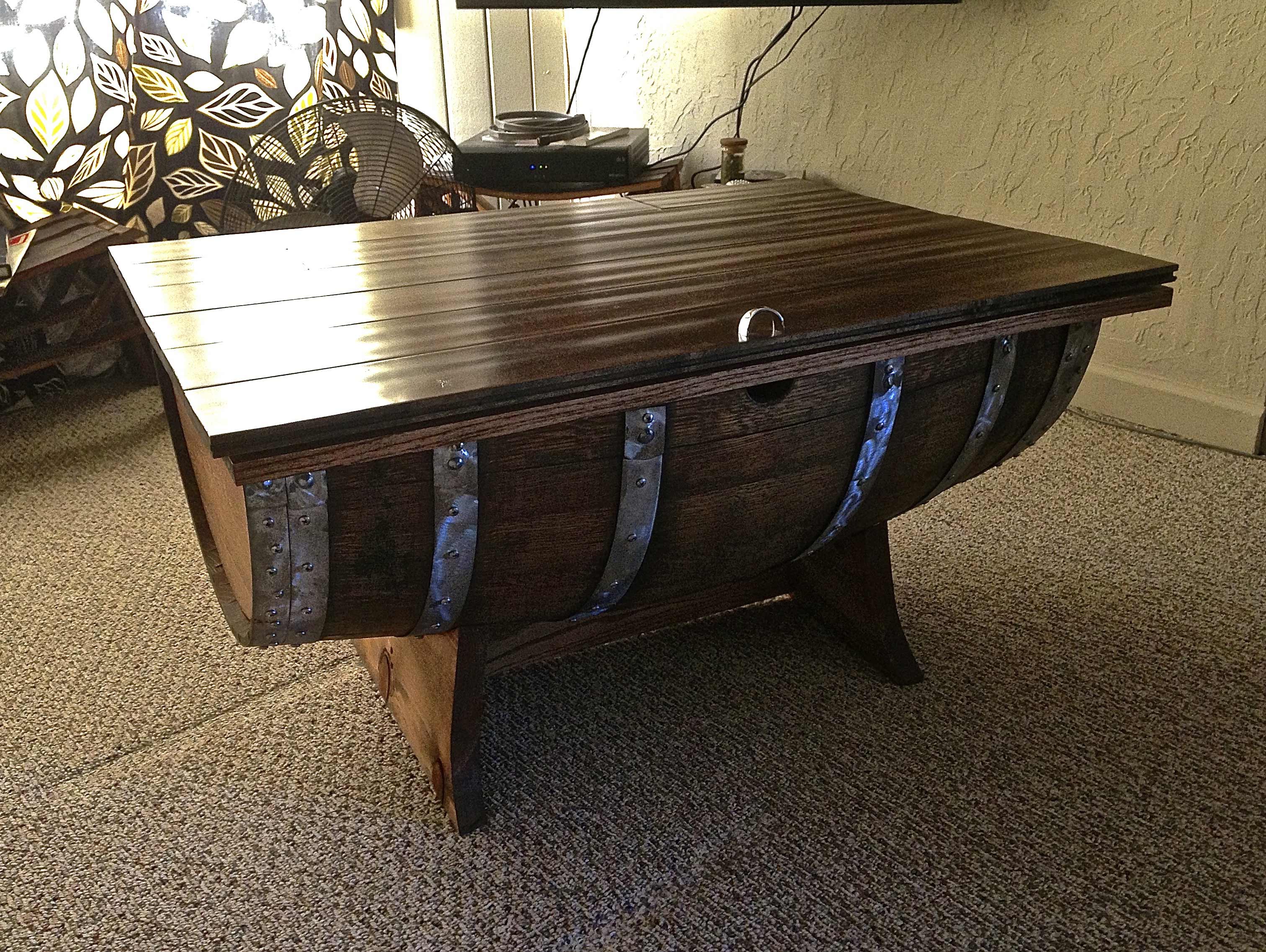 Wooden Barrel Coffee Table Furniture | Roy Home Design