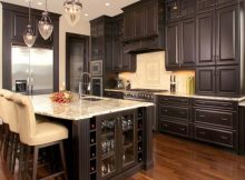 luxury-rta-espresso-kitchen-cabinets-with-white-island