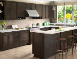 Be Brave to Apply Espresso Kitchen Cabinets with Granite