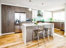 contemporary-kitchen-cabinets-remodel-design-ideas-with-wood-grain-tile-and-airy-cooktop-counter-stools-also-white-island-for-kitchen-design
