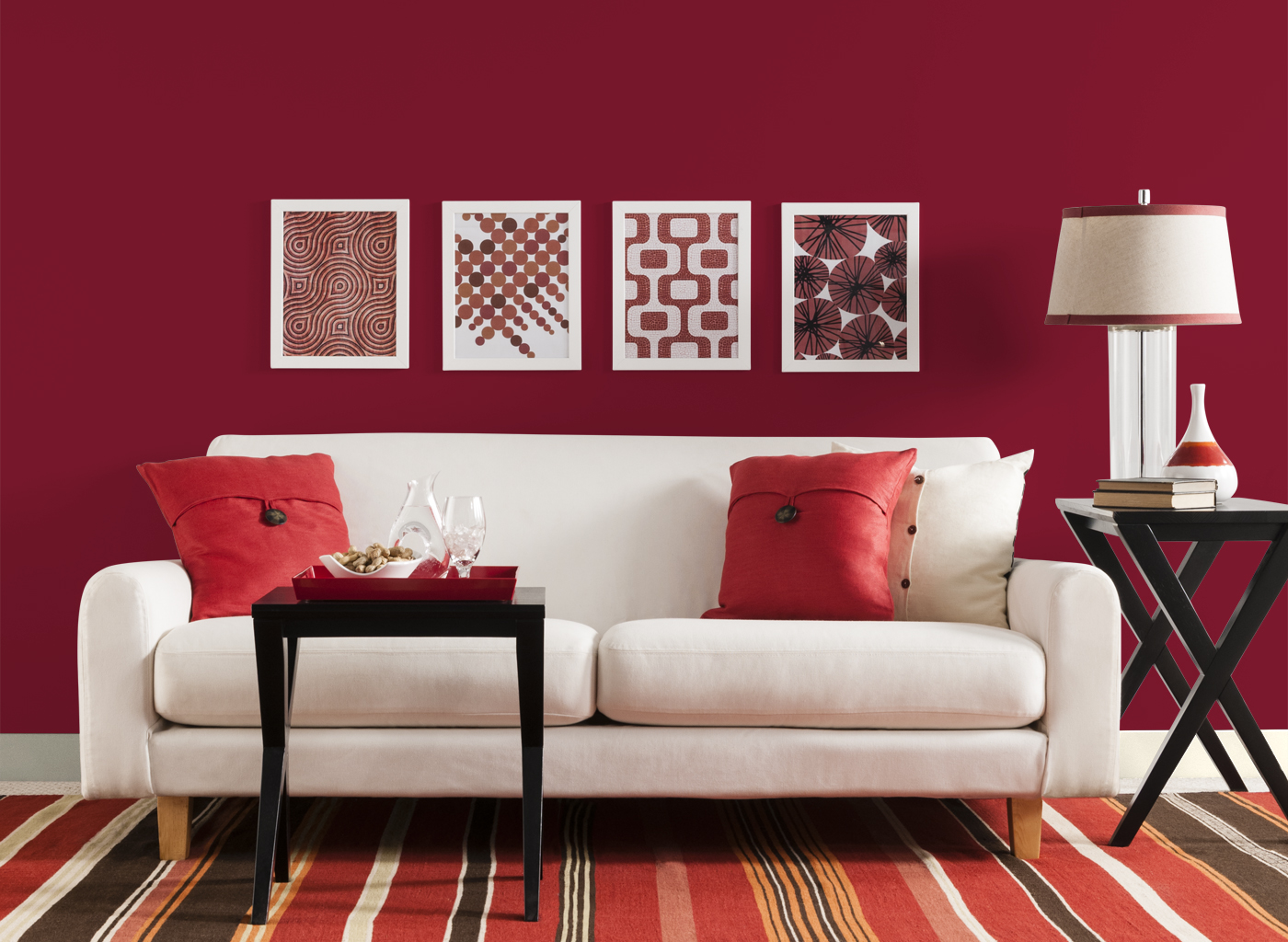 red living room color palette