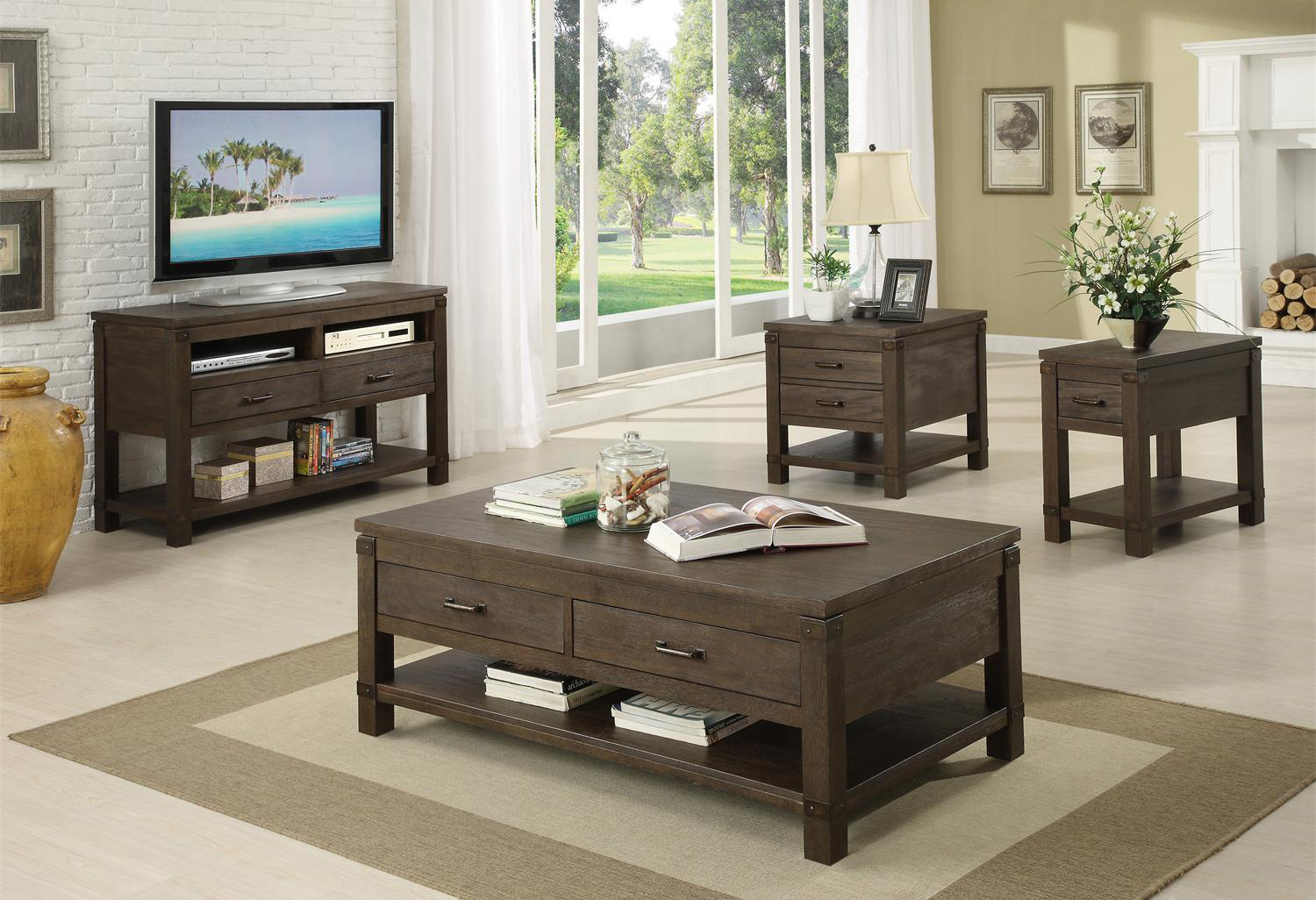 modern black wood living room side tables furniture sets