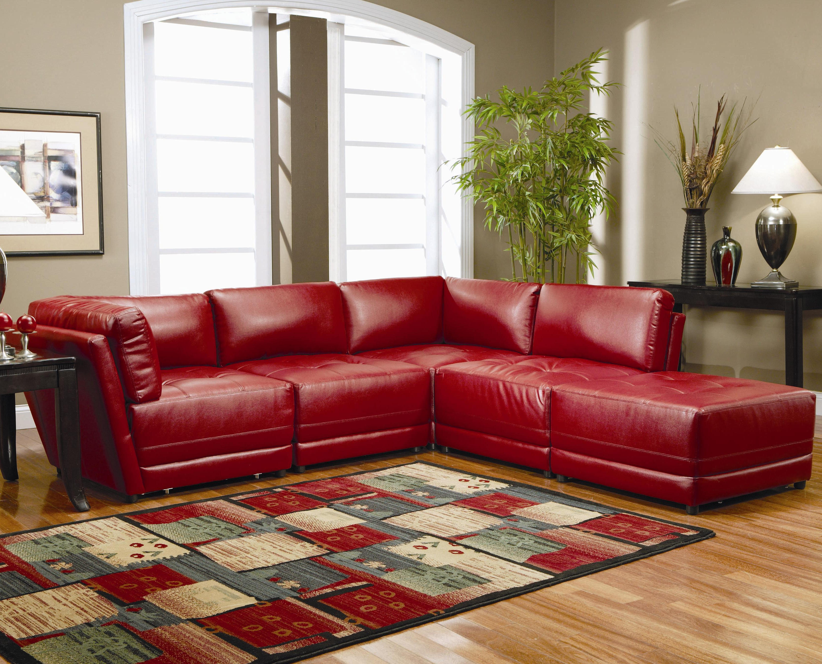 modern living rooms red leather sectionals couch with loveseat design