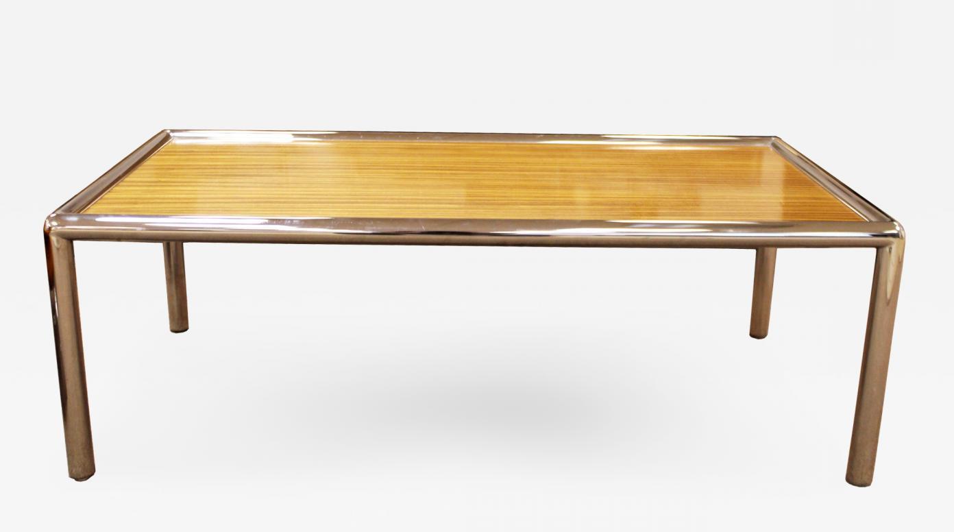 chrome and wood coffee table 17