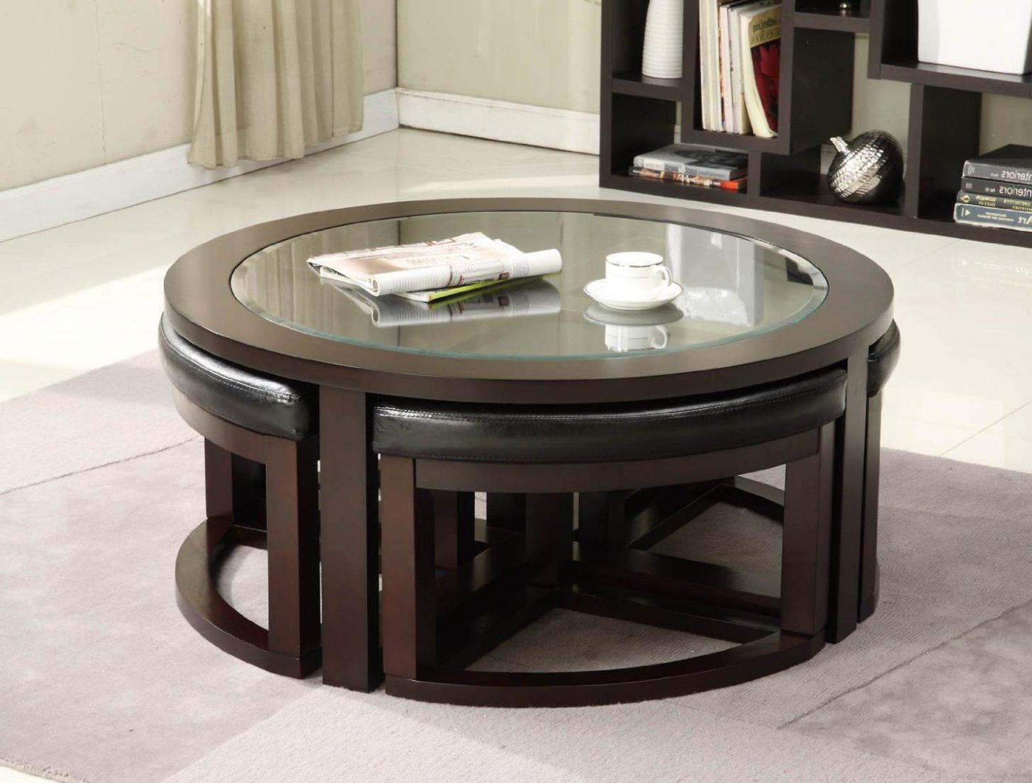 Coffee Table Dark Wood Glass