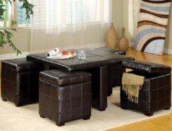 Coffee Table With Pull Out Ottomans