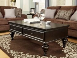 Dark Wood Coffee Table Set Furnitures