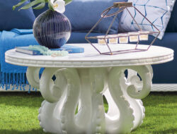 Octopus Coffee Table with Detailed Sculpture