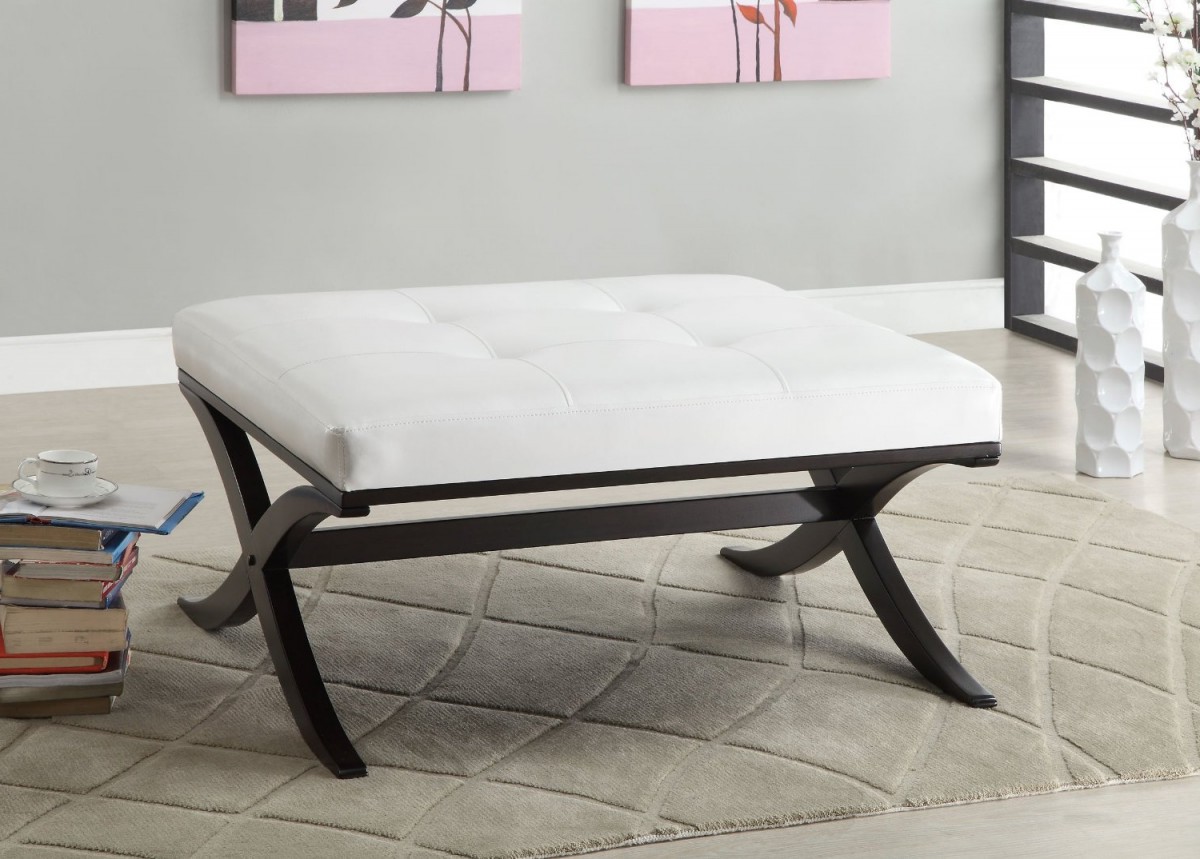 White Leather Ottoman Coffee Table Furniture | Roy Home Design1200 x 859