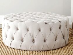 White Leather Ottoman Coffee Table Furniture