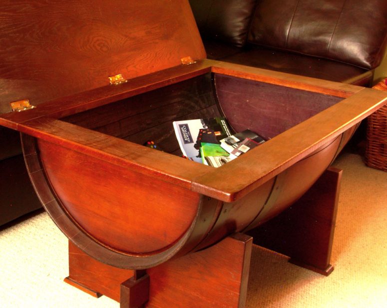 Wooden Barrel Coffee Table Furniture