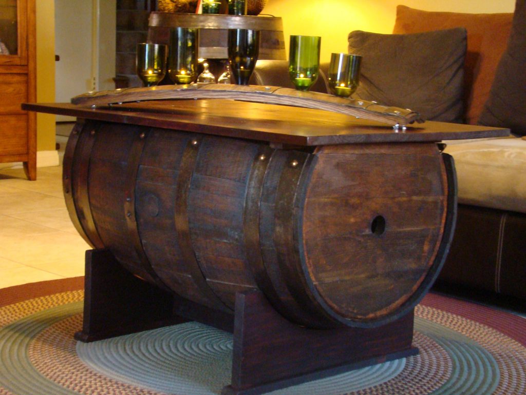 Wooden Barrel Coffee Table Furniture