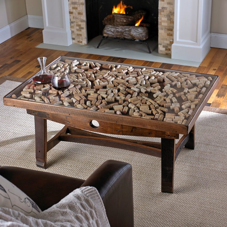 Wooden Barrel Coffee Table Furniture