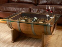 Wooden Barrel Coffee Table Furniture
