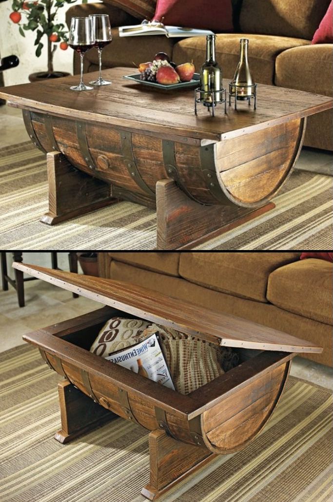 wooden barrel coffee table 26