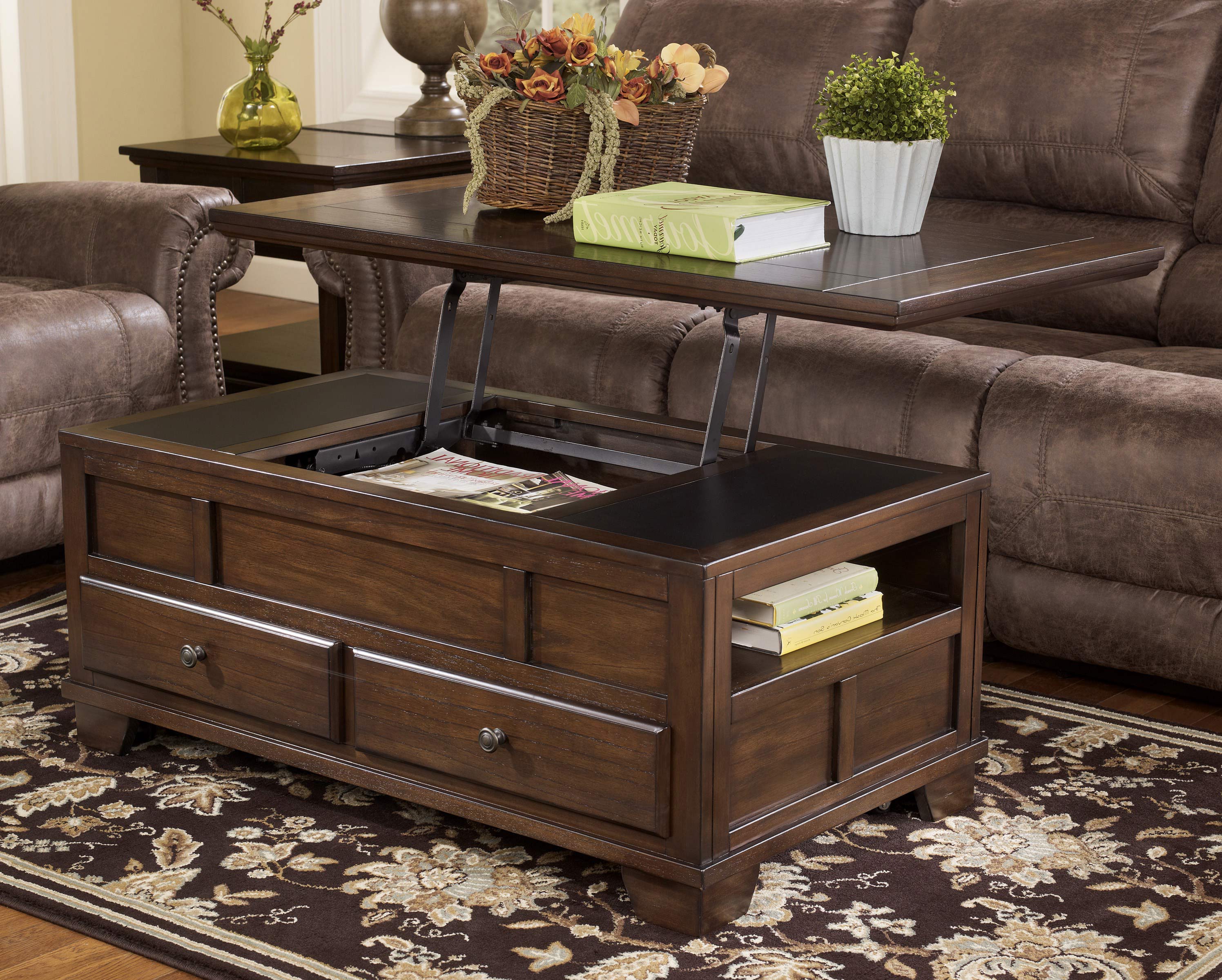 Lift top coffee table with storage plans