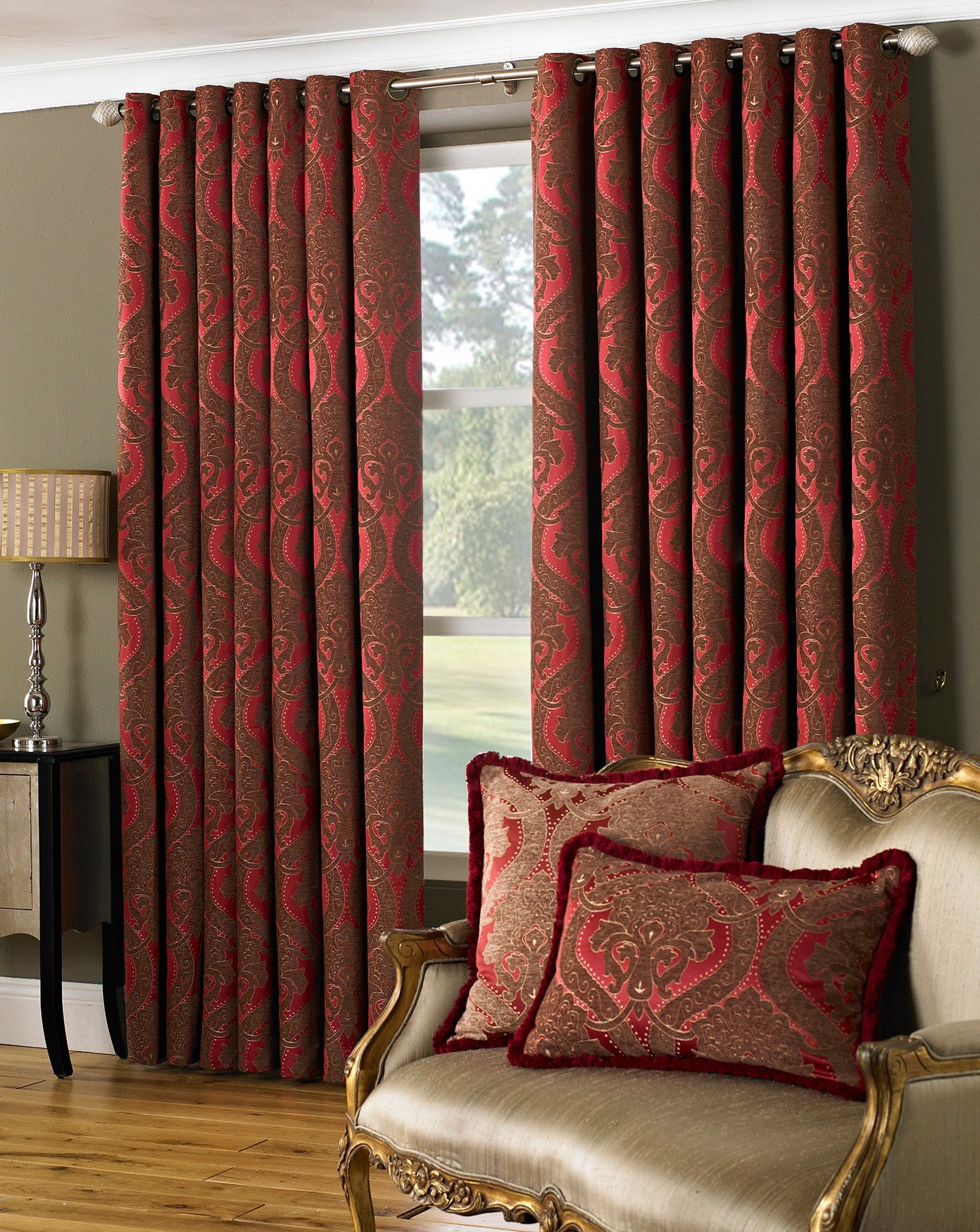 Burgundy Curtains  for Living  Room  Roy Home Design 