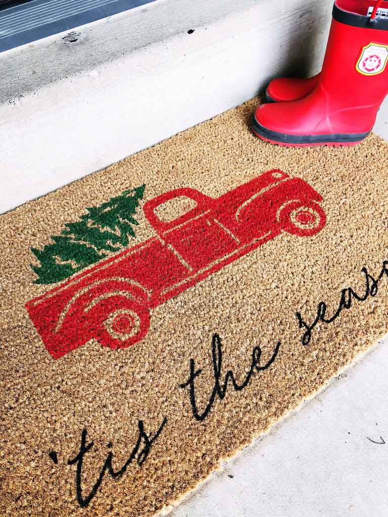 How To DIY Personalized Coir Christmas Door Mats And Show Your Joy! | Roy Home Design