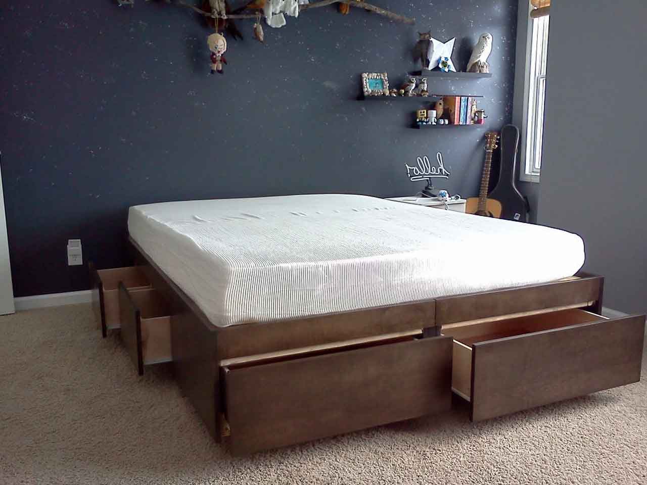 Get to Know How to Build Easy DIY Twin Bed Frame with Storages | Roy Home Design