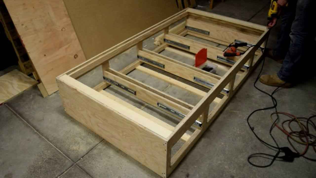 Get to Know How to Build Easy DIY Twin Bed Frame with Storages | Roy Home Design