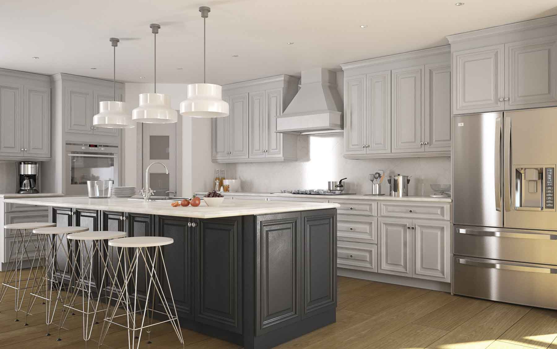 Get To Know The Light Grey Kitchen Cabinet Design That Becoming Popular | Roy Home Design