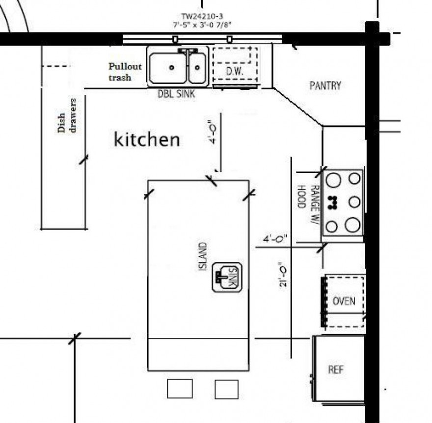 Ideas For Kitchen Remodeling Floor Plans for Modern Kitchen