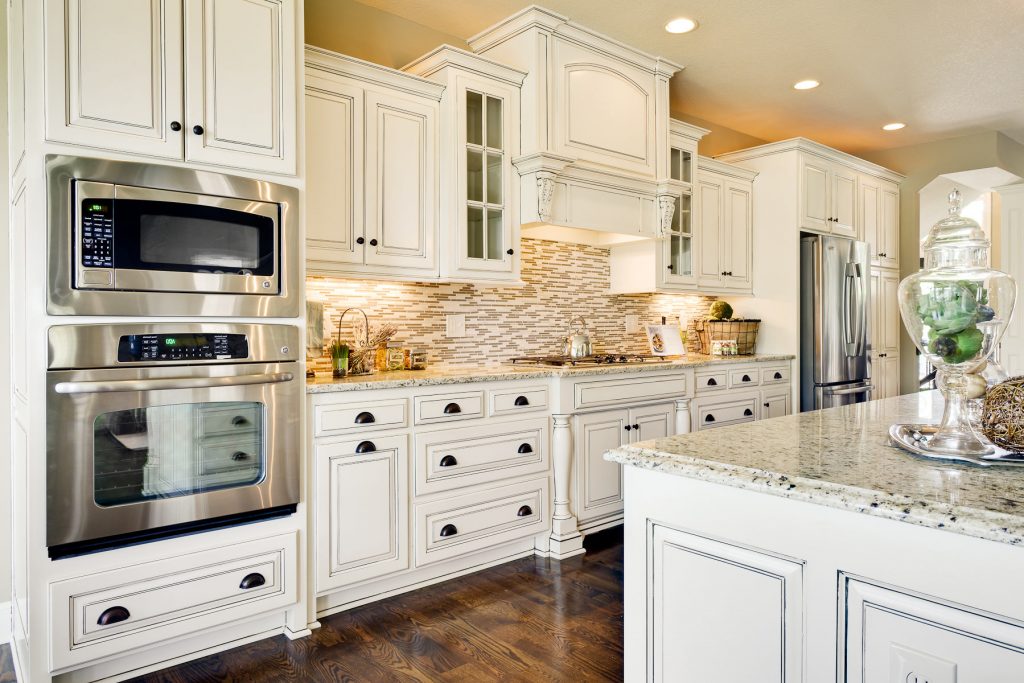 Kitchen Remodels With White Cabinets Oak Cabinets Black Appliances