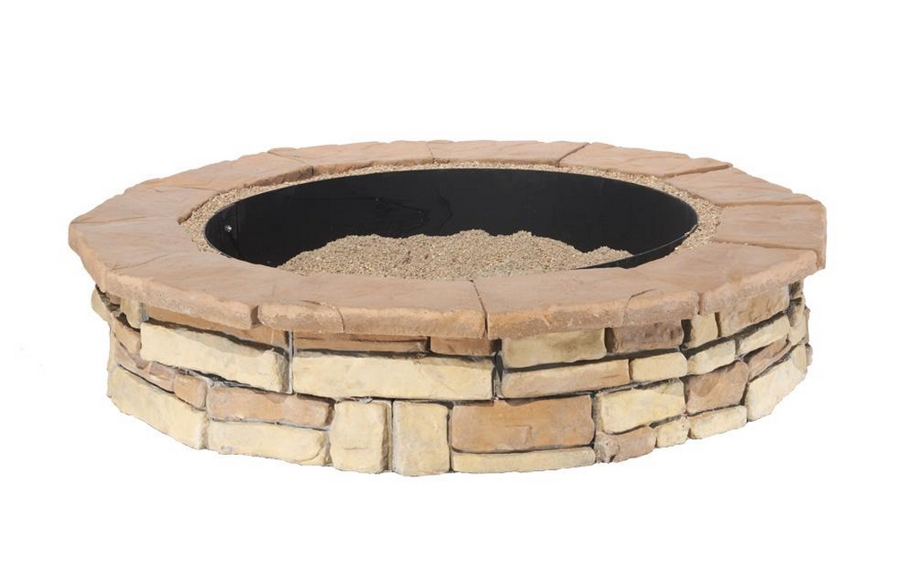 brown-stone-fire-pit-kits-backyard fire pit ideas-diy fire pit cheap