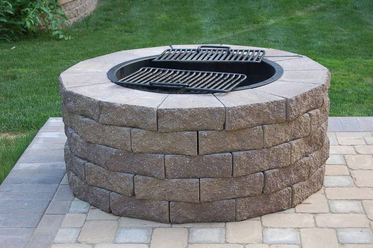 round patio kit with fire pit-perfect-collection-Fire-Pit-Cooking-Grates-Large-round-shape-brick