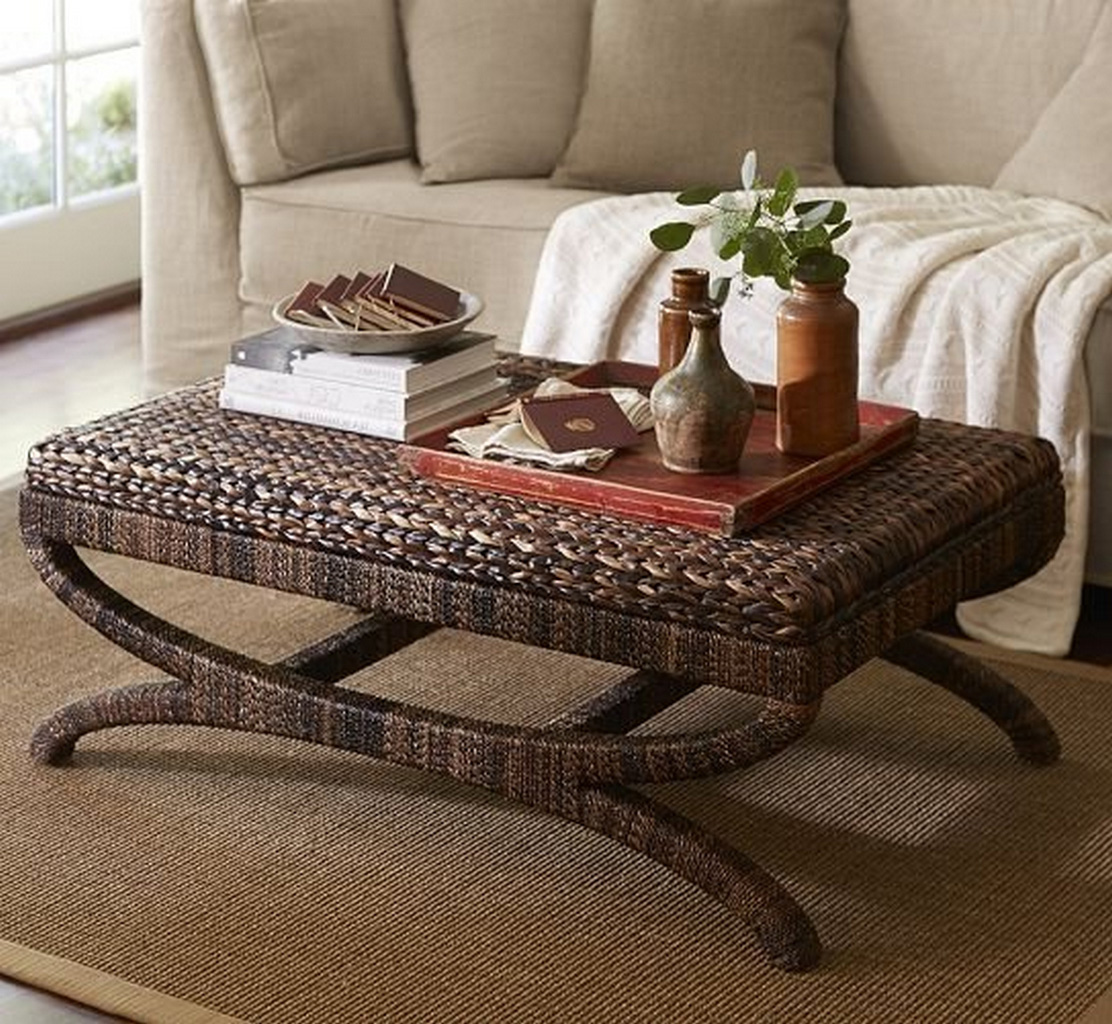 seagrass coffee table ottoman-seagrass-side-table-ottoman