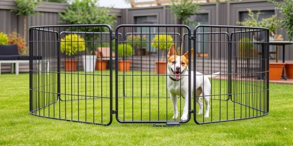 portable dog fence using foldable playpen panels