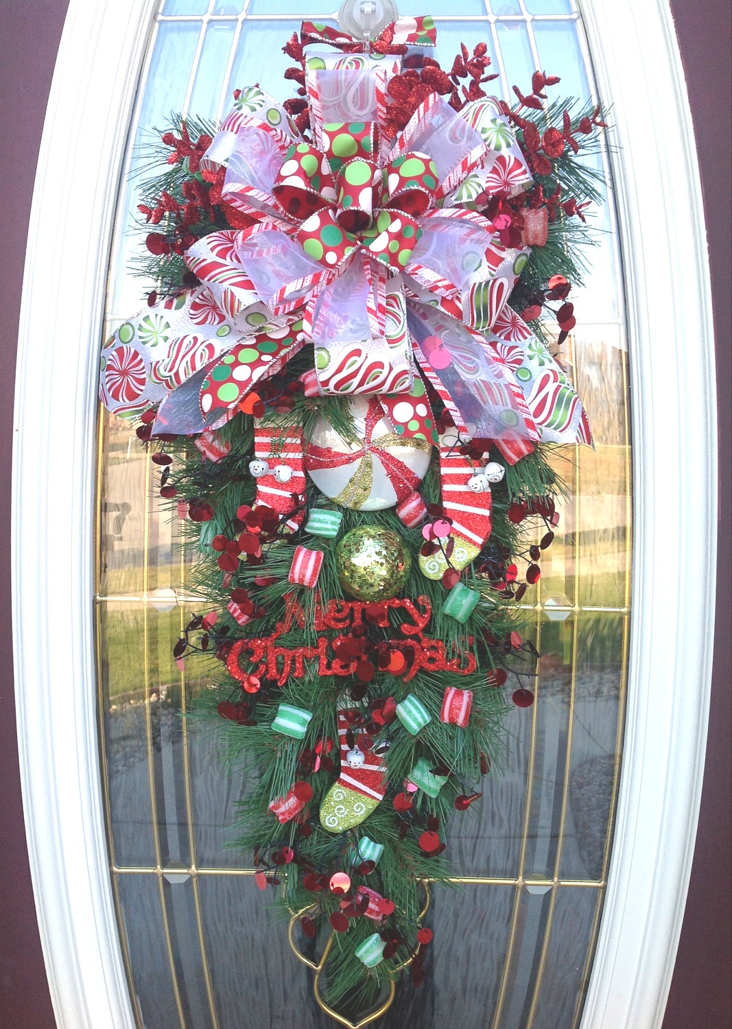 Christmas Swags For Doors | Big Front Doors Teardrop Wreath | Christmas Wreath Door Wreath ..