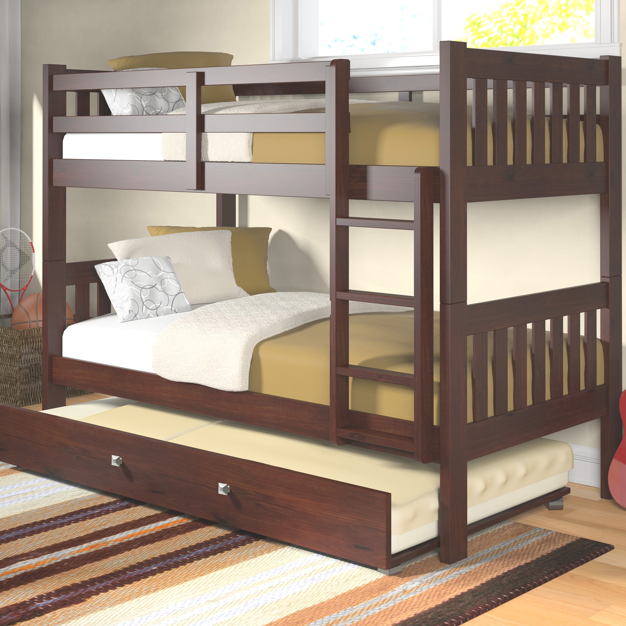 Allentown Twin Over Twin Bunk Bed Espresso | Bunk Beds : Twin Over Twin Bunk Bed With Slide allentown twin over ..