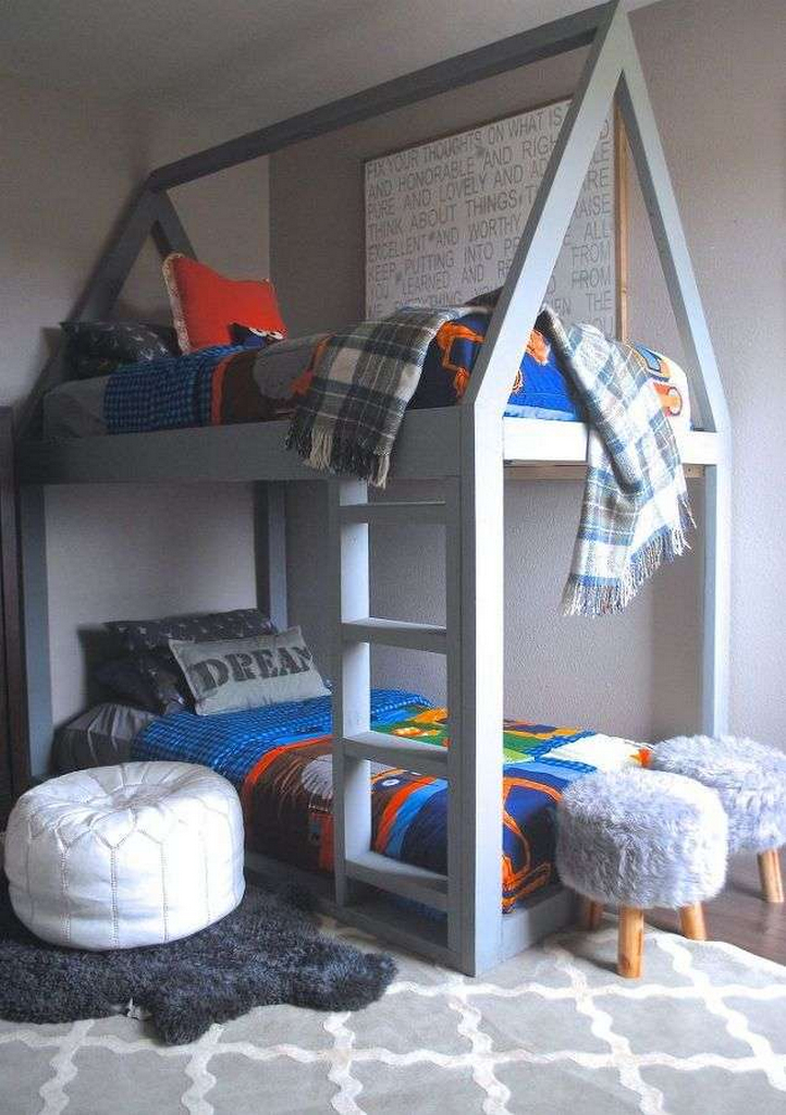 twin bunk beds for kids-build-a-house-bunk-bed-bedroom-ideas-diy-how-to-kids twin bed