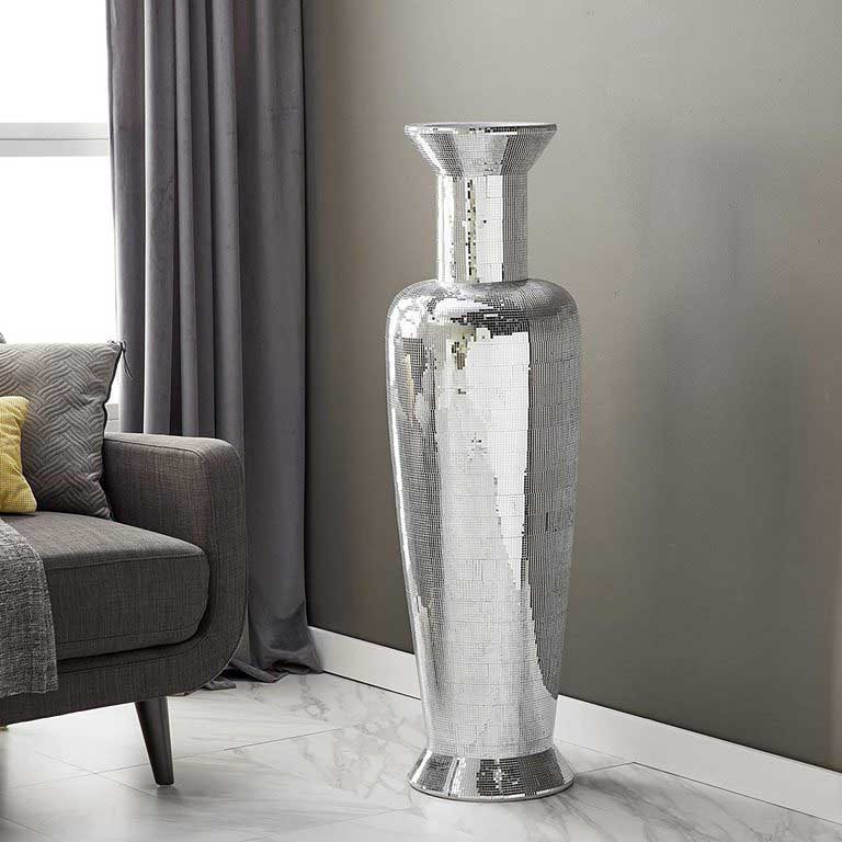 Get To Know Tall Silver Floor Vase for Home Decoration