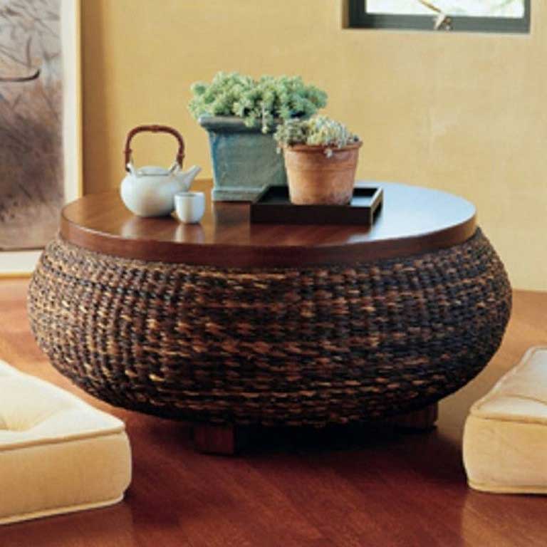 The Recommendations of Coffee Table Ottoman Made from Seagrass