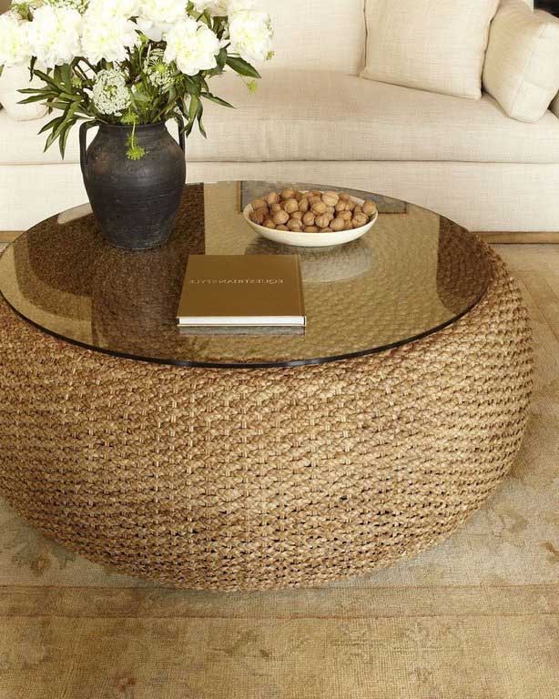 The Recommendations of Coffee Table Ottoman Made from Seagrass
