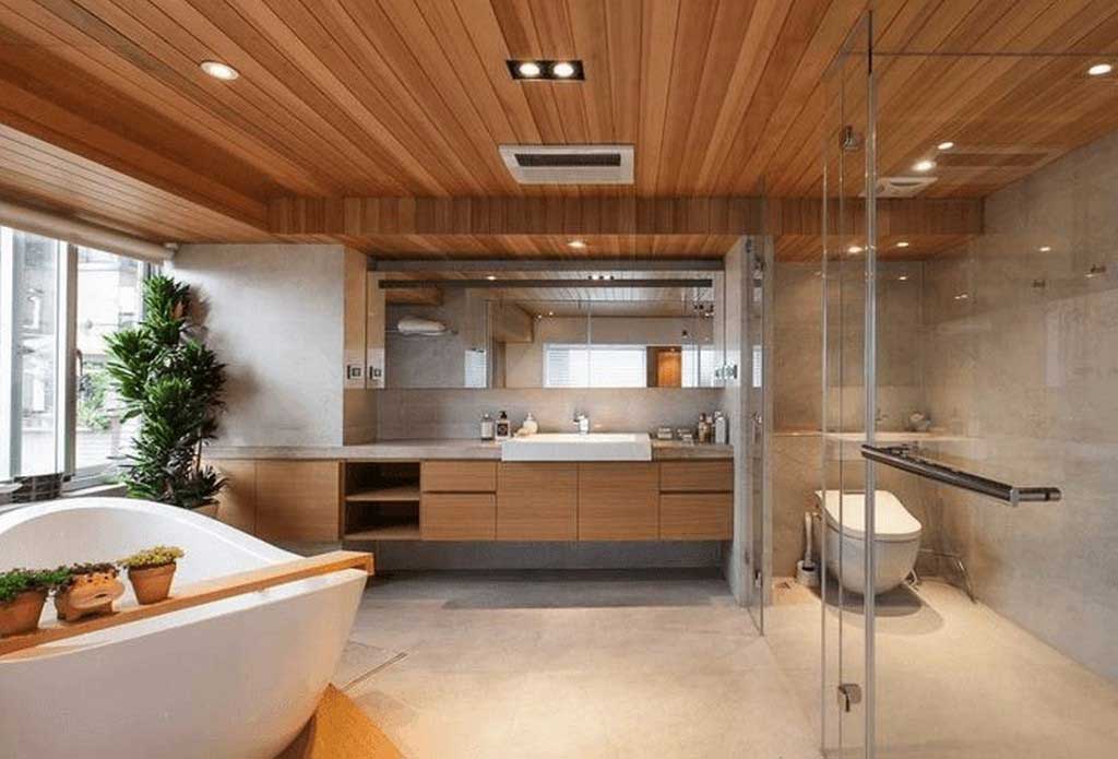 The Reasons Why to Choose the Best Wood as Ceiling in Your Bathroom