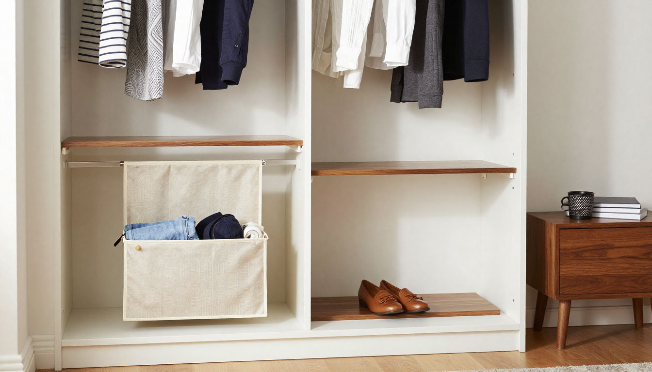 light color small bedroom design that creates a spacious feel