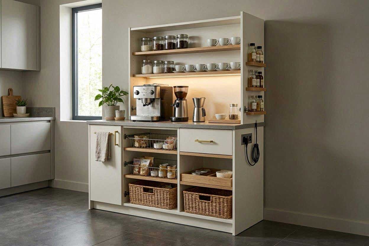 Multi-functional furniture used as a coffee station