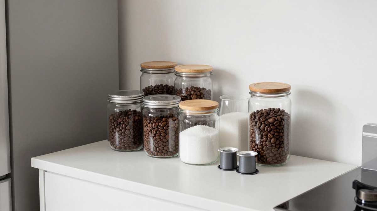 Matching storage containers in a coffee station