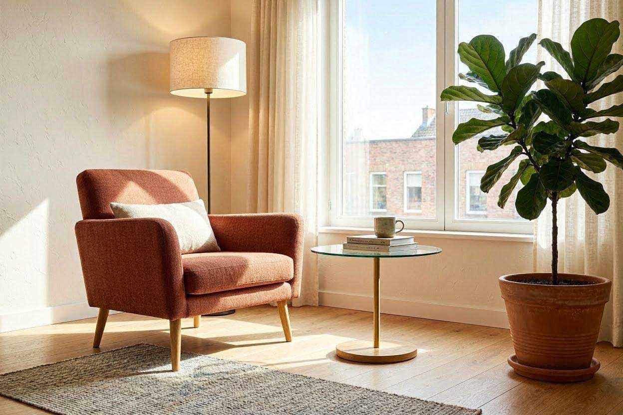 Glass side table for a small living room